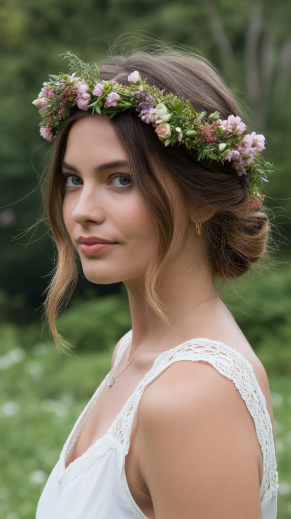 26. Half Up with Flower Crown