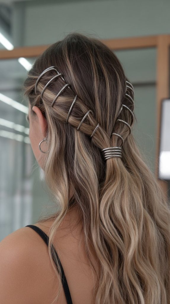 24. Half Up with Hair Rings