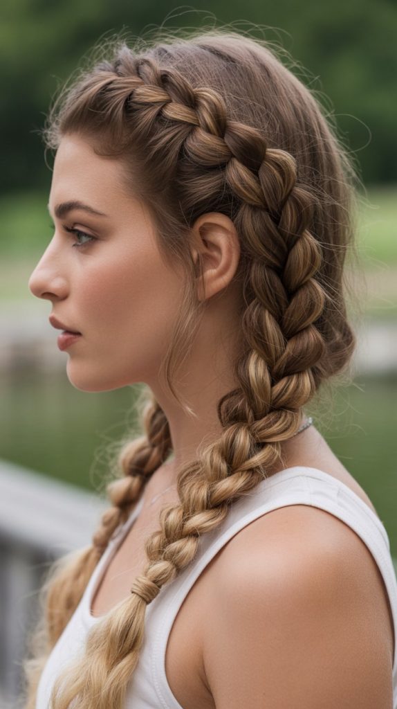 8. Dutch Braid Half Up