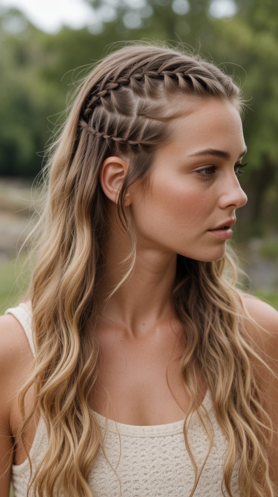 21. Half Up with Mini Braids