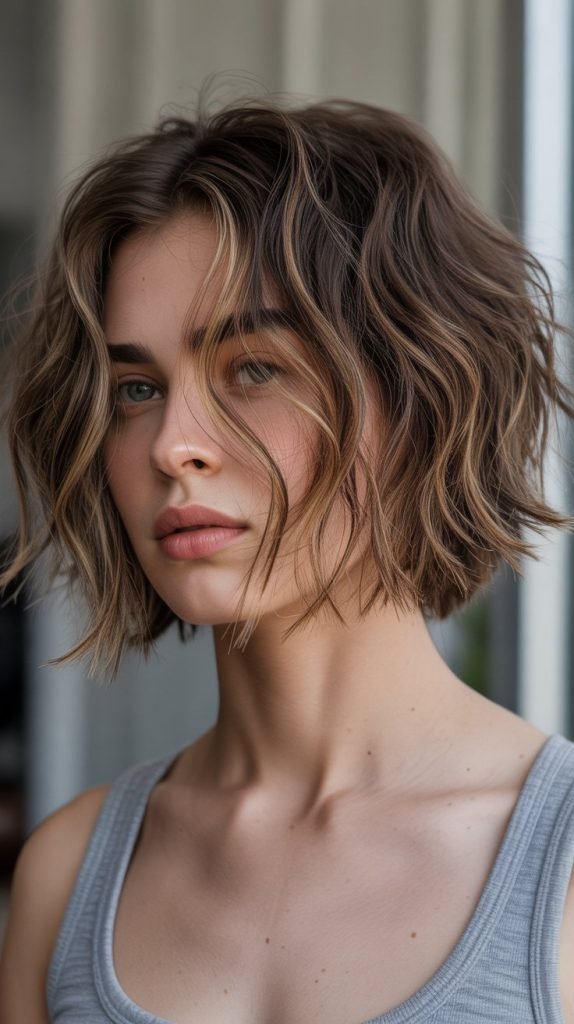 3. Choppy Bob with Textured Ends