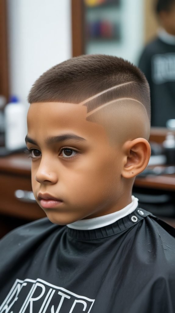 10. Bald Fade with Line Up