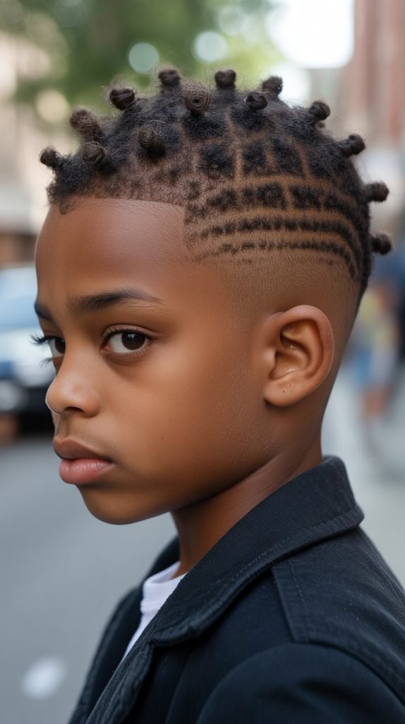 30. Mid Fade with Side Part and Volume