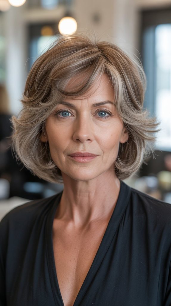 2. Textured Lob with Face-Framing Layers