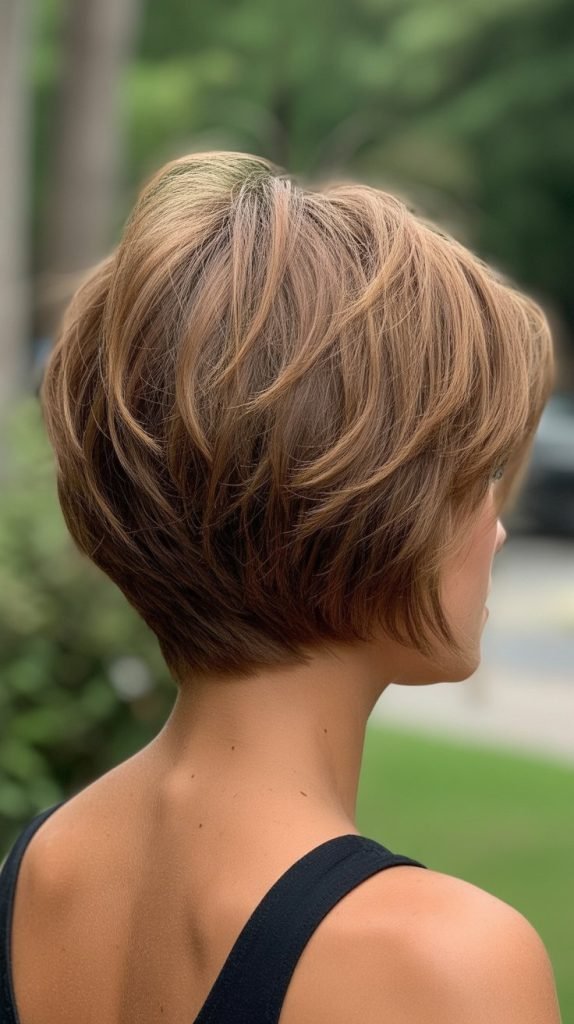 5. Textured Stacked Inverted Bob