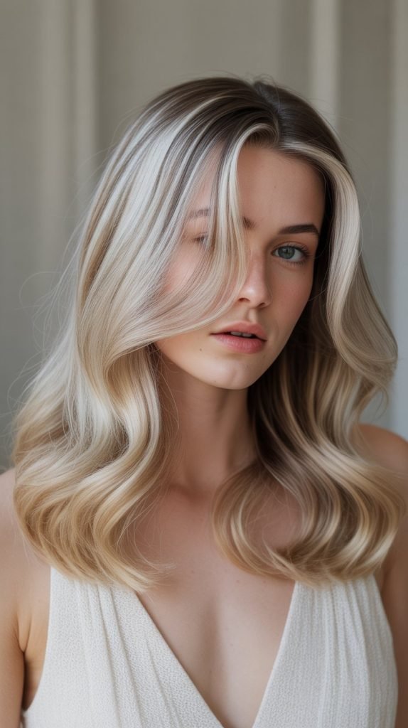 24. Butter Highlights on Champagne Blonde Base