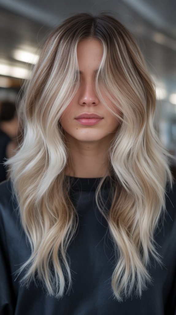 24. Platinum Balayage Tips