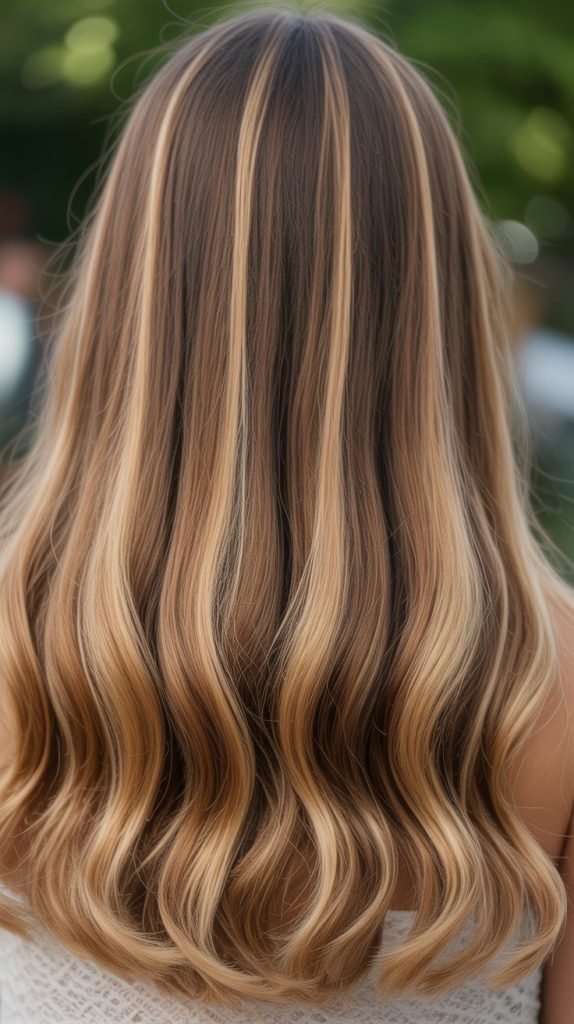 10. Golden Blonde Ribbon Highlights