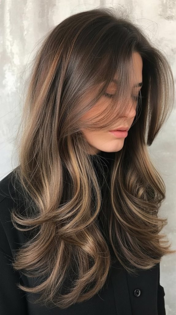 19. Chocolate Balayage with Lowlights