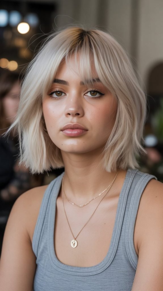  Long Bob with Choppy Micro Bangs