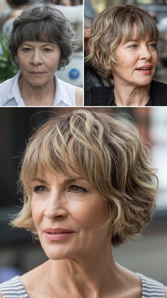  Short Layered Cut with Silver Highlights