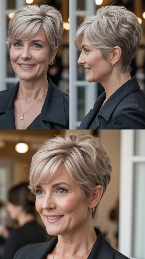  Textured Pixie Cut with Side-Swept Bangs