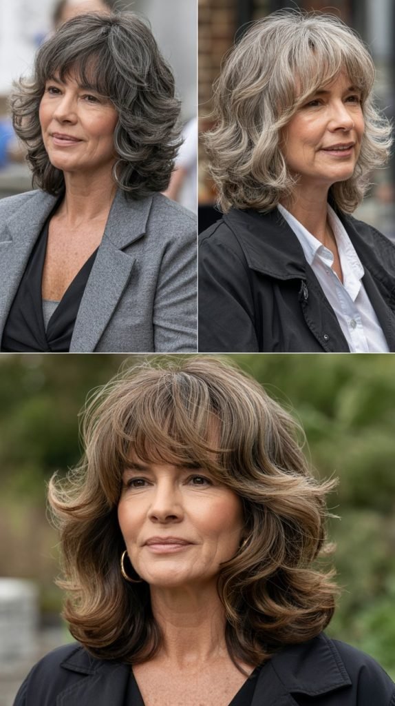 Voluminous Shag with Curtain Bangs