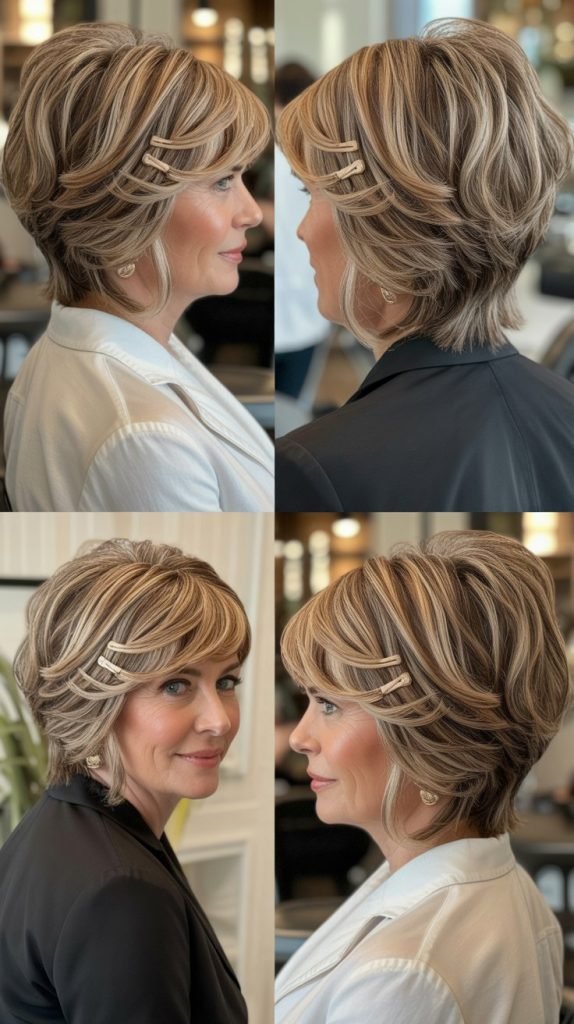 Layered Cut with Ribbons of Highlight