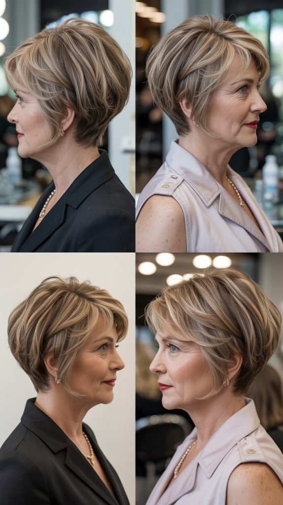 Short Stacked Bob with Graduated Layers