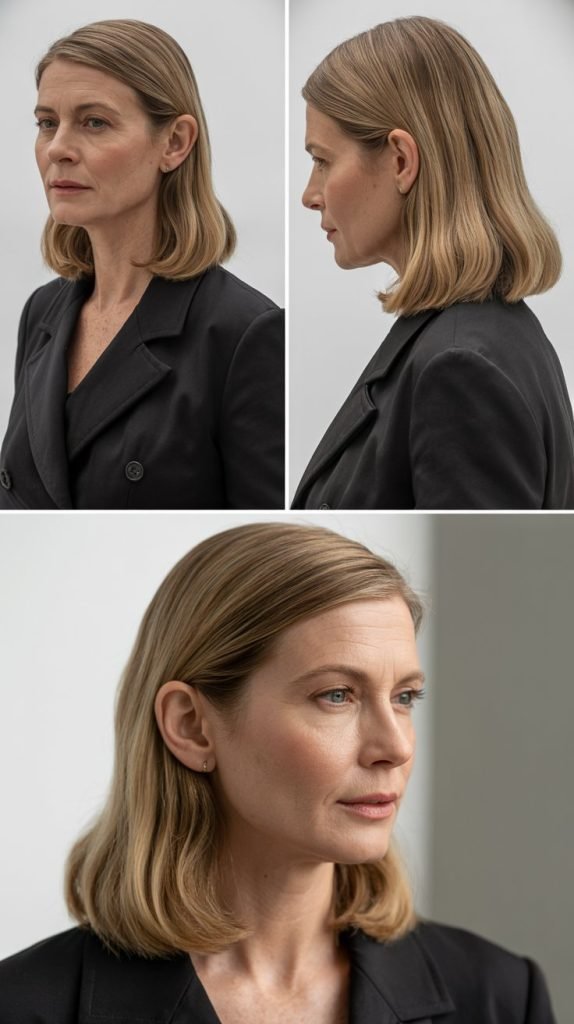 28. Sleek Lob with Tucked Styling