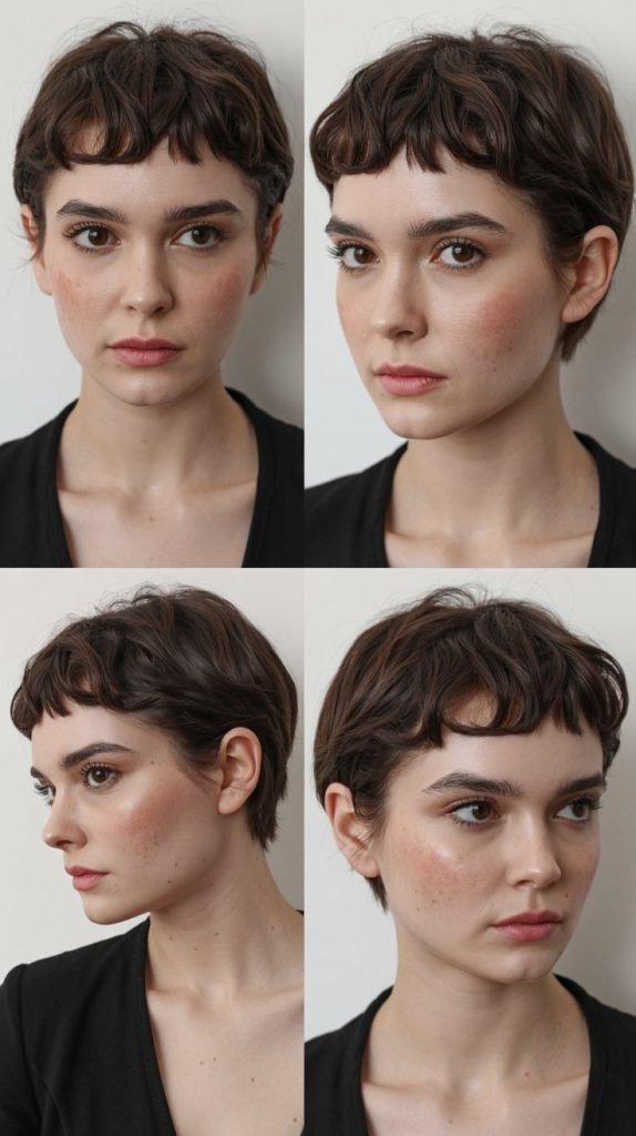 Pixie with Dark Brown Micro Bangs