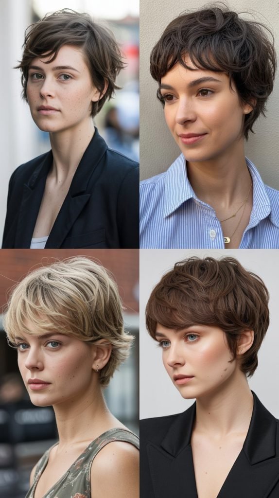 5. Layered Pixie With Feathered Bangs