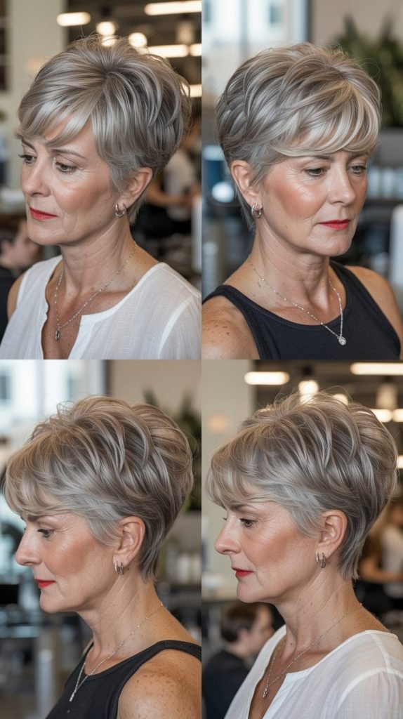 The Tapered Pixie with Long Bangs