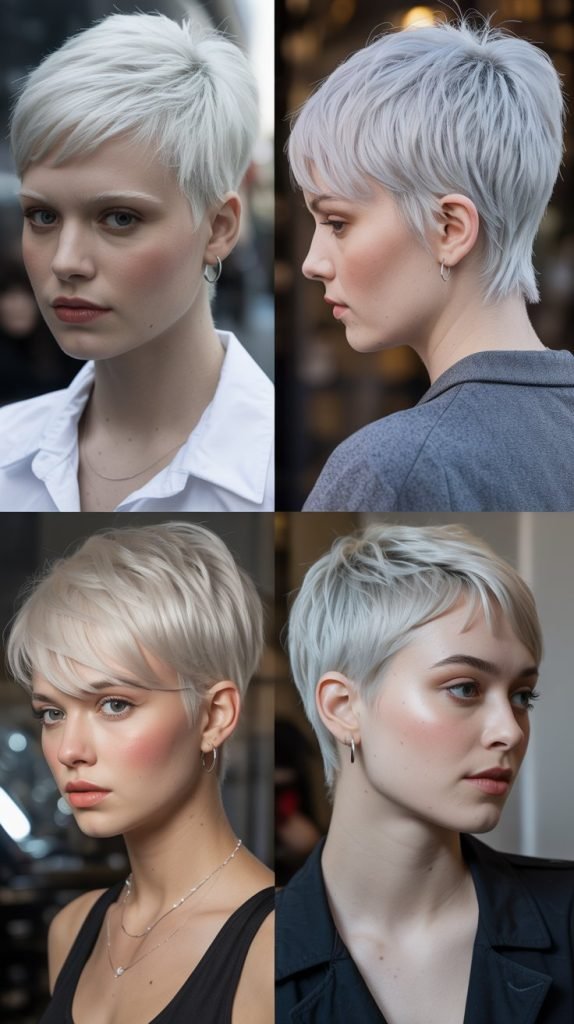 16. Platinum Pixie Cut
