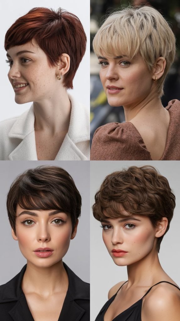 13. Voluminous Pixie With Graduated Bangs