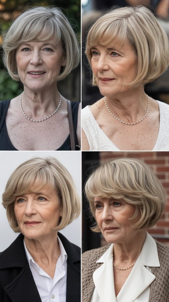 The Classic Bob with Side-Swept Bangs