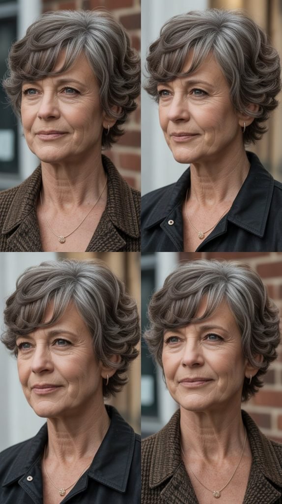 Textured Crop with Side-Swept Fringe