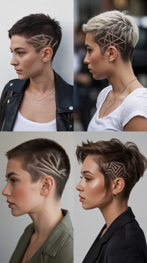 20. Choppy Pixie with Shaved Design
