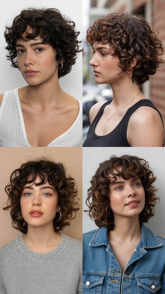 8. Curly Layered Bob