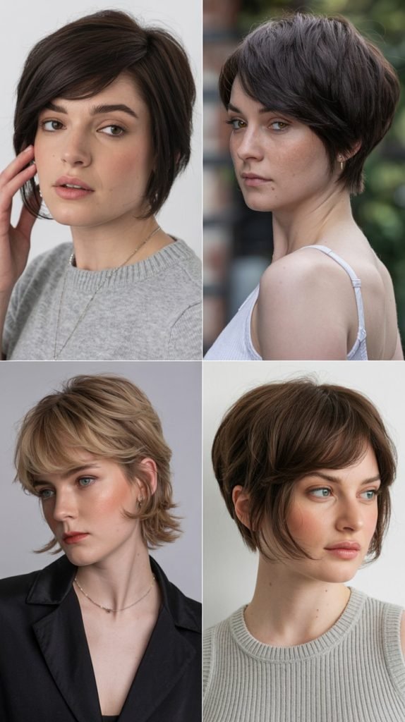 3. Long Pixie with Side-Swept Bangs