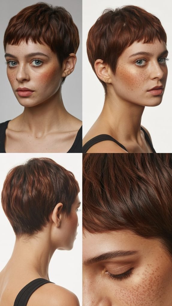  Pixie with Dark Brown Root Shadow