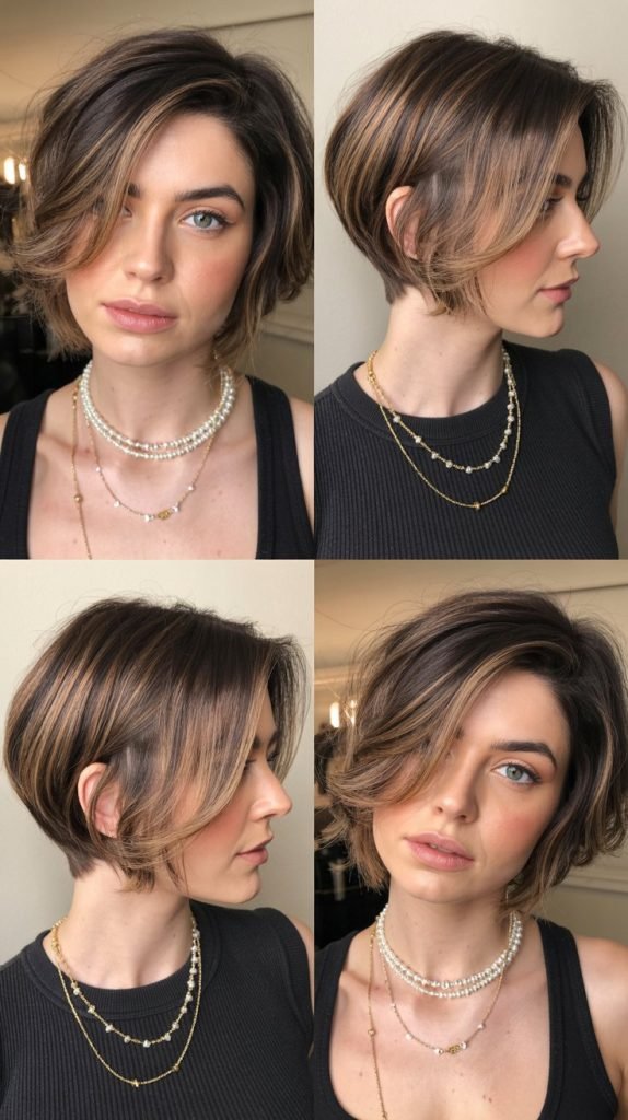 20. Pixie Bob with Caramel Balayage