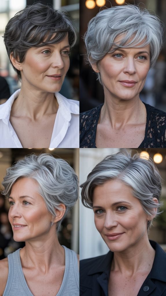 30. Pixie with Natural Gray Hair