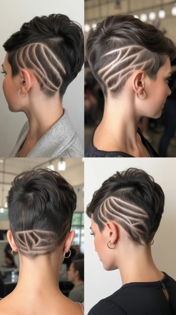 8. Pixie with Shaved Nape Design