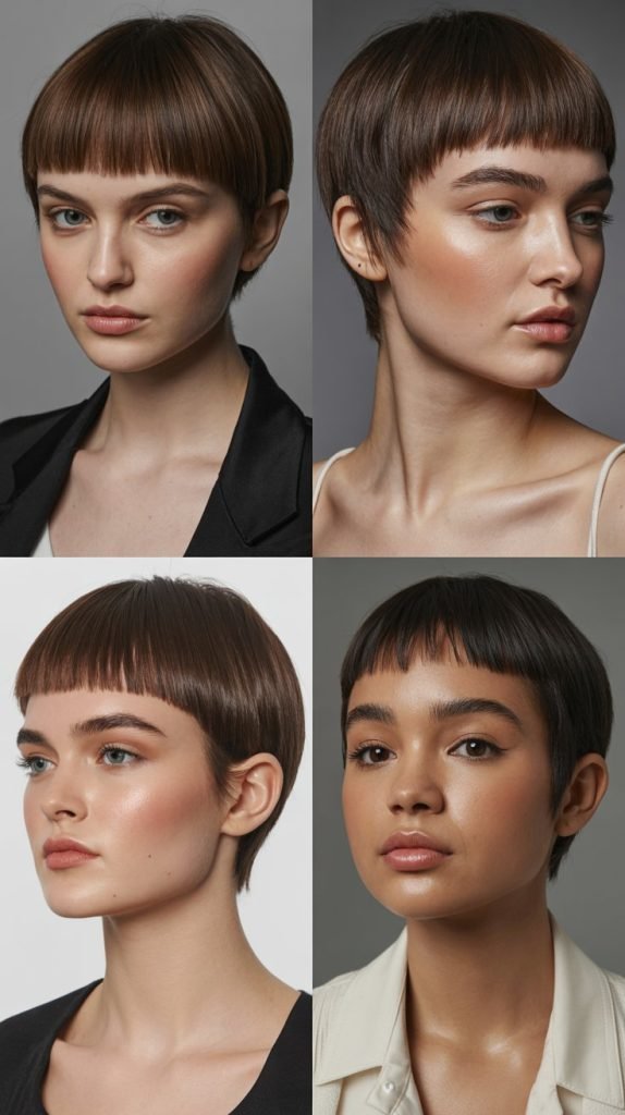 3. Sleek Pixie With Blunt Bangs