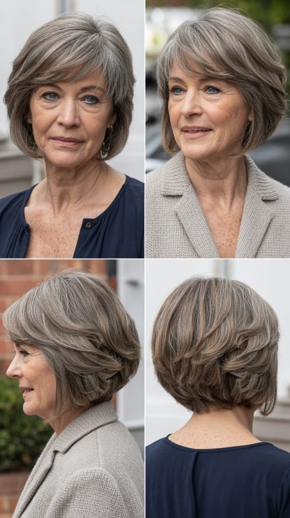 2. Textured Bob with Blunt Ends