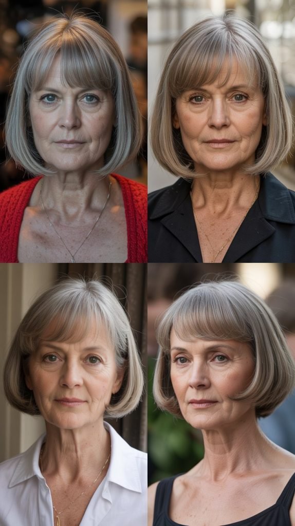 7. Chin-Length Blunt Cut with Center Part