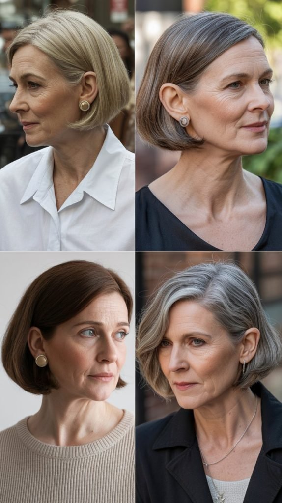 23. Ear-Length Bob with Tucked Styling