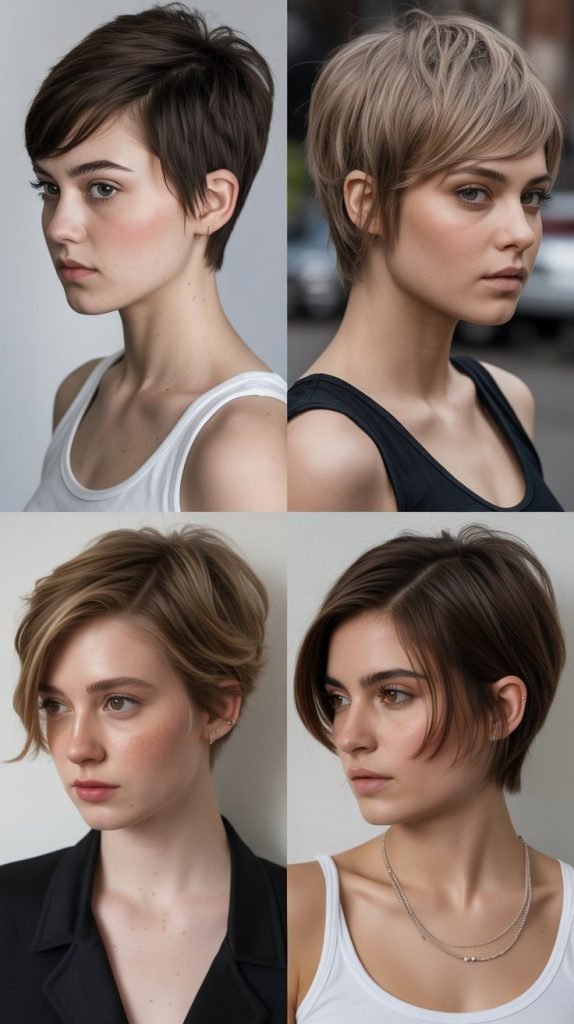 . Asymmetrical Shaggy Pixie