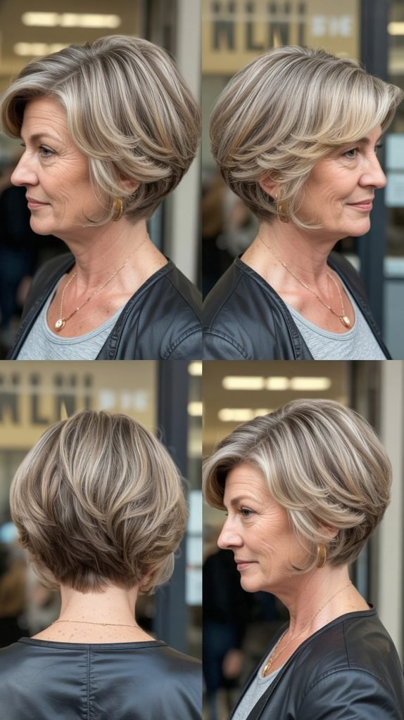 Classic Layered Bob with Blunt Ends