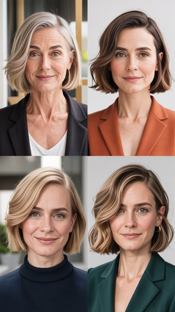 Blunt Cut Lob with Center Part