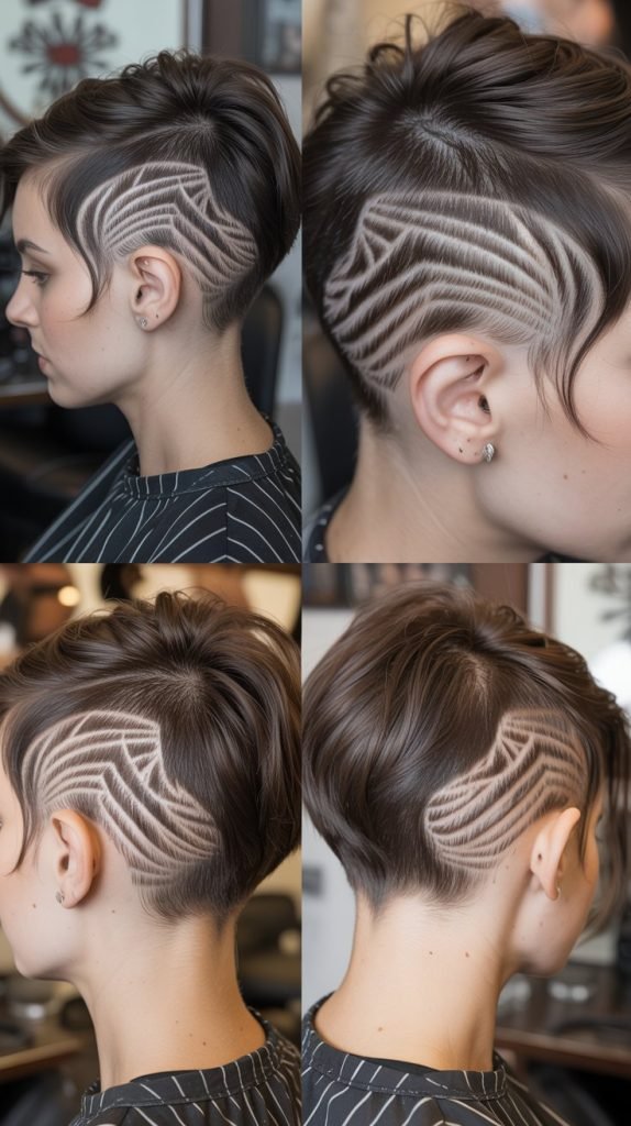 Pixie with Shaved Designs