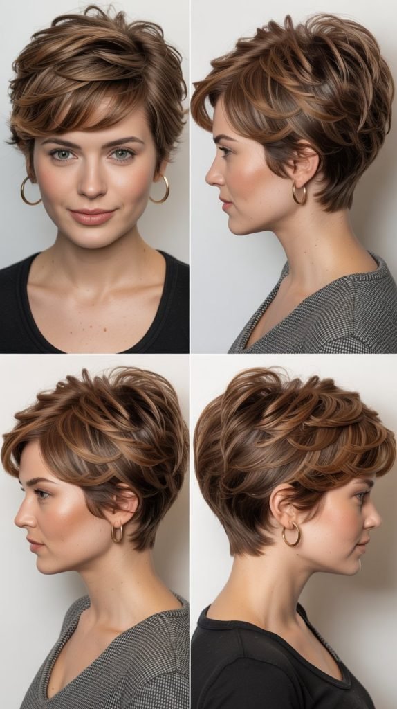 22. Volumized Layered Pixie