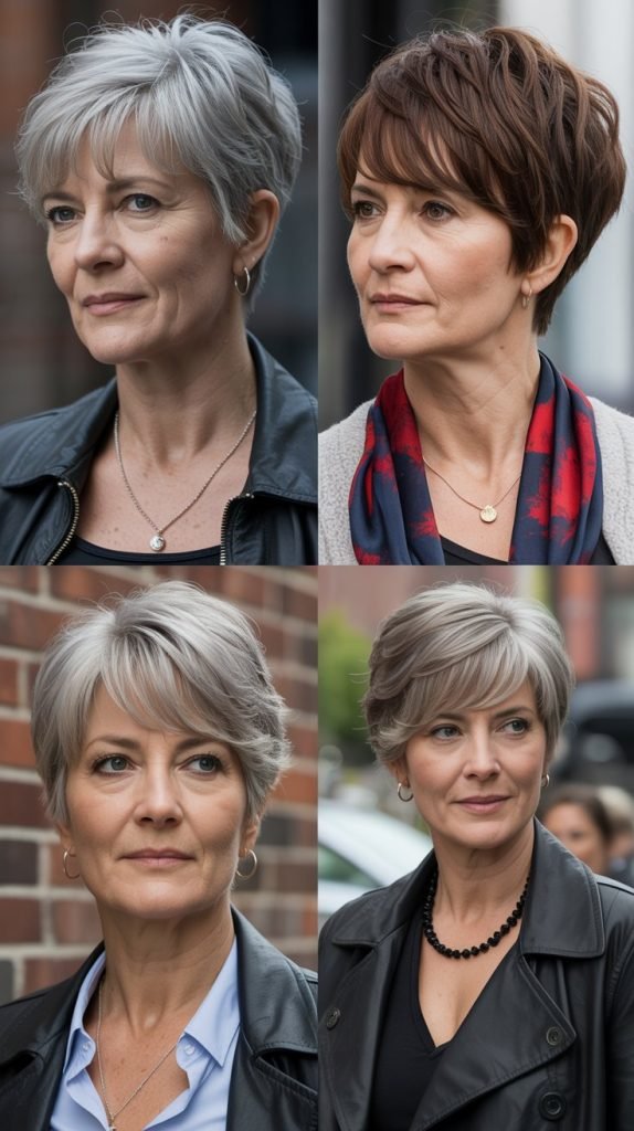 13. Pixie Cut with Long Bangs