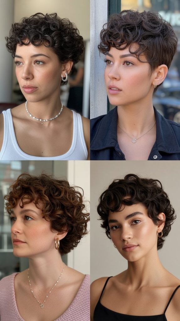  Classic Curly Pixie Cut