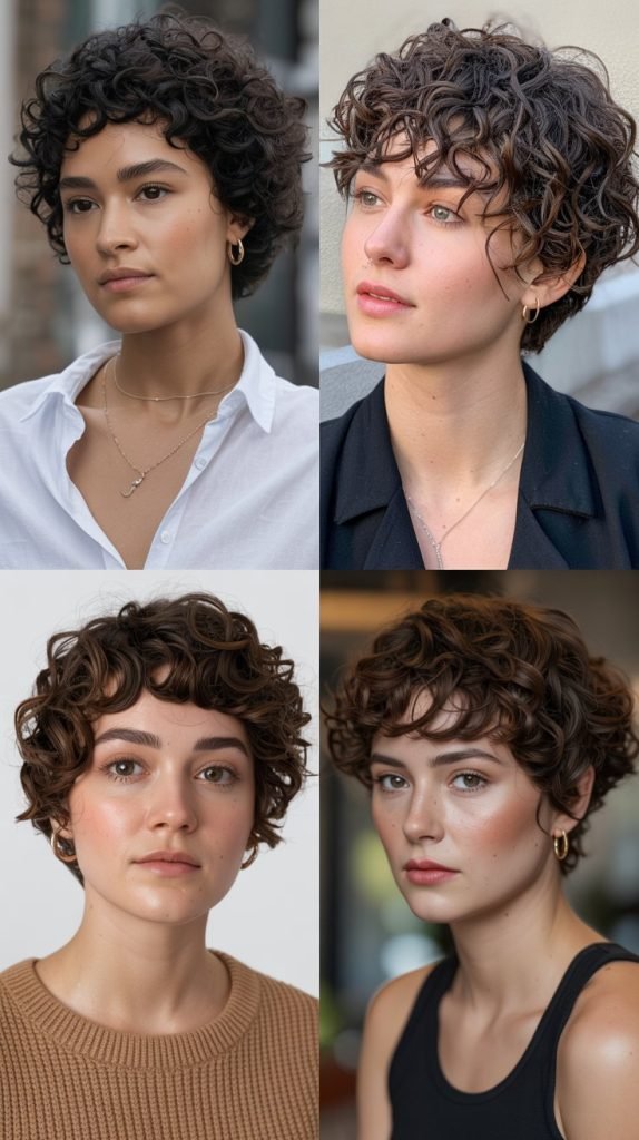 23. Curly Pixie for Fine Hair