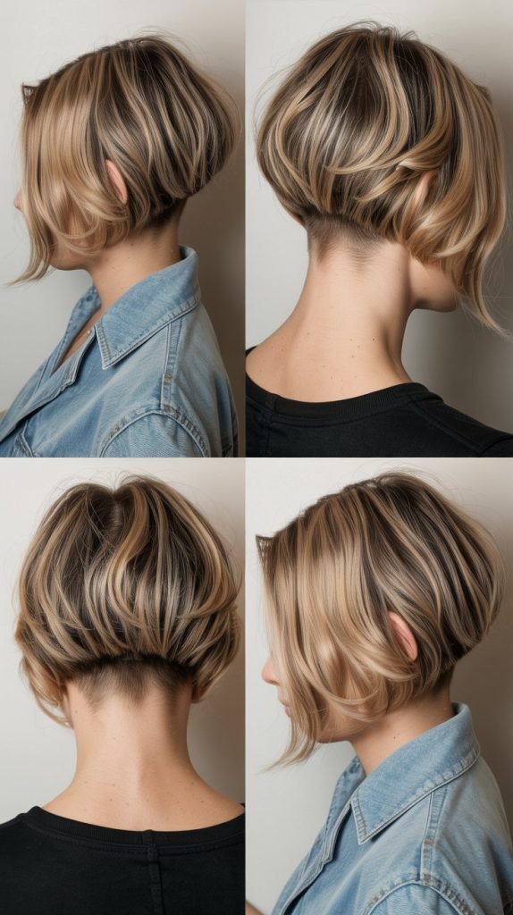 29. Layered Bob with Nape Undercut
