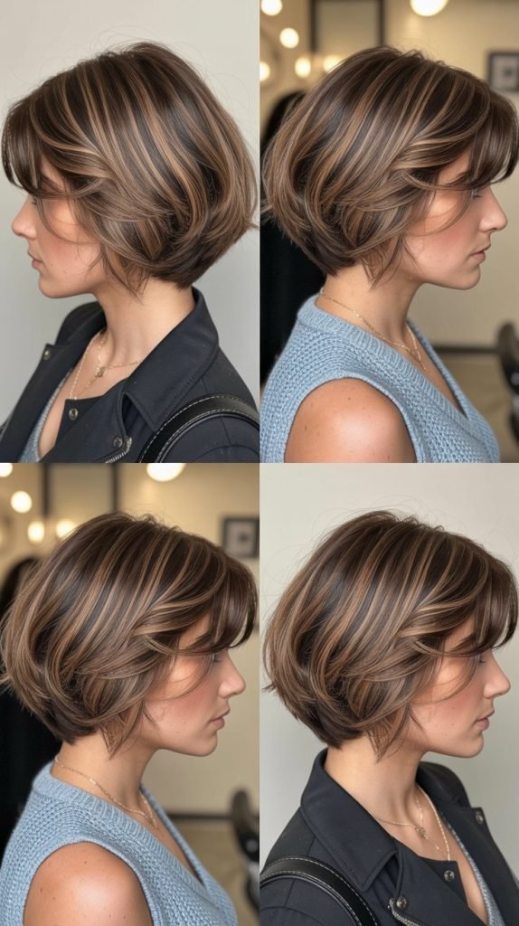 25. Layered Bob with Balayage