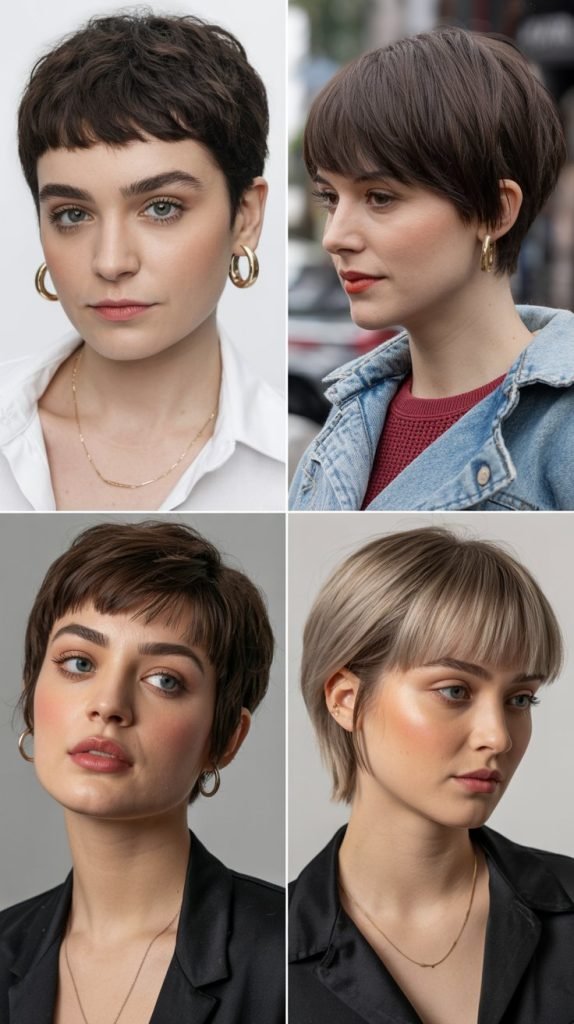 25. Pixie with Fringe Bangs