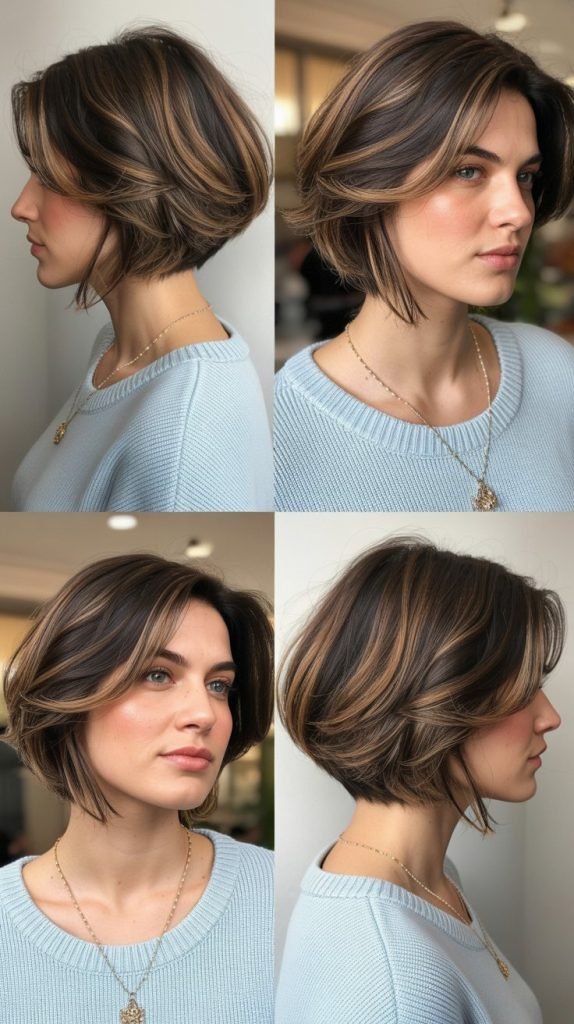 16. Soft Layered Bob with Face-Framing